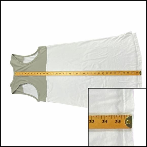 LAT Ladies Racerback Tank Dress Taupe White Size Small - Picture 7 of 8